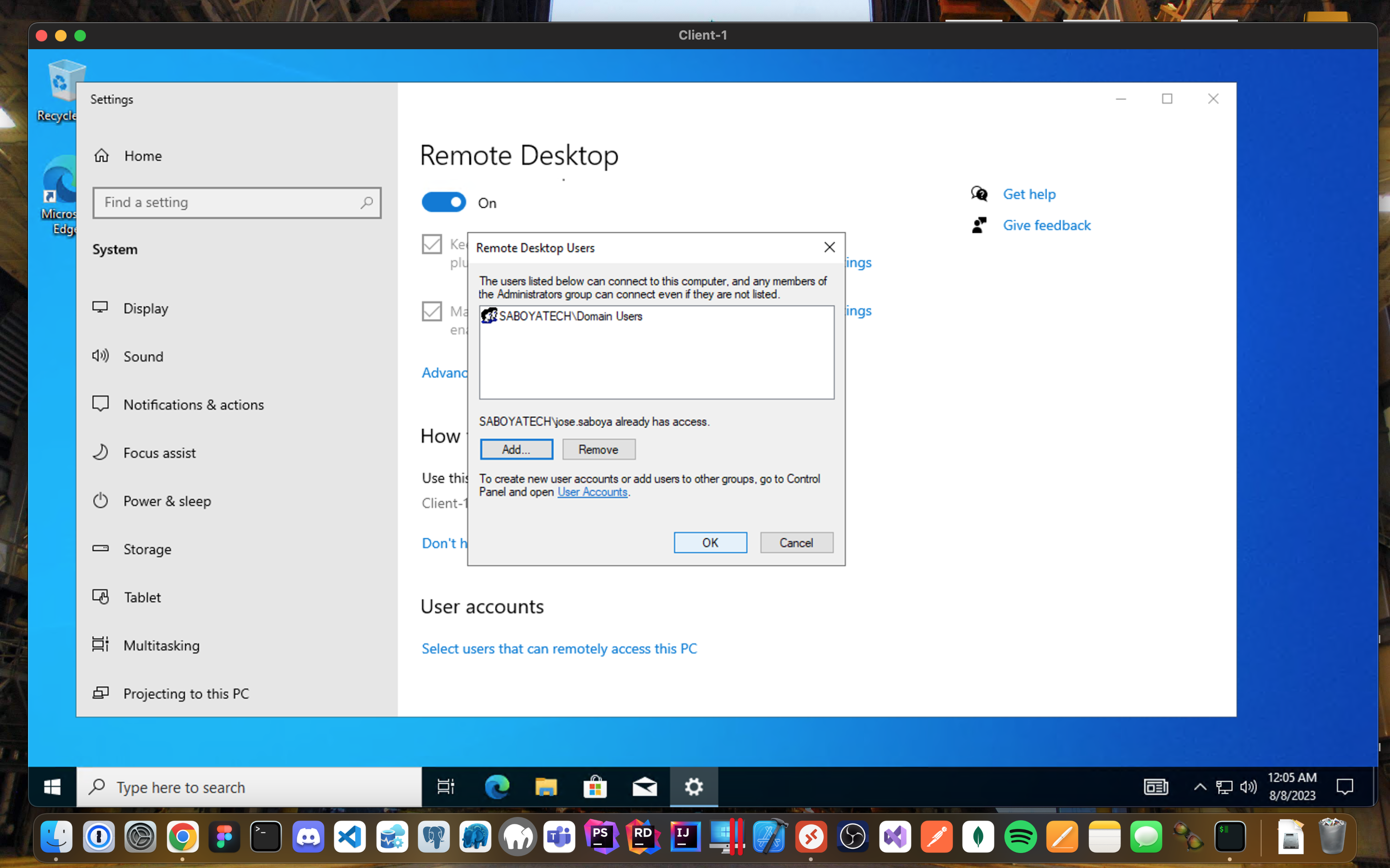 remote desktop setup